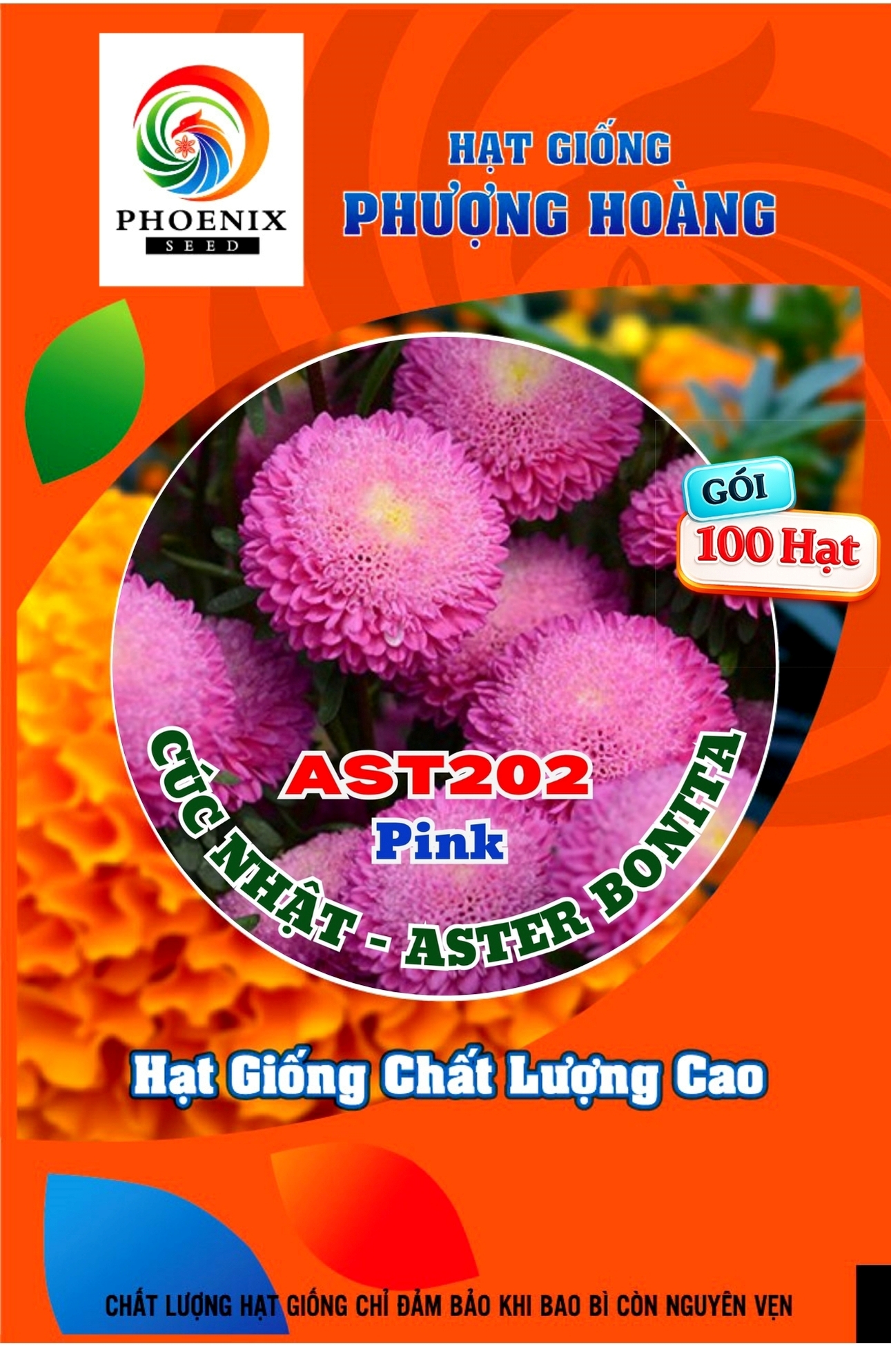 Hạt Giống Hoa Cúc Nhật Aster Bonita – AST201 Tím (Gói 100 hạt) Hạt Giống Phượng Hoàng
