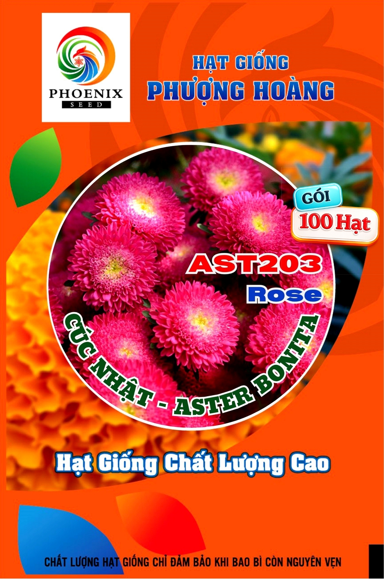 Hạt Giống Hoa Cúc Nhật Aster Bonita – AST201 Tím (Gói 100 hạt) Hạt Giống Phượng Hoàng
